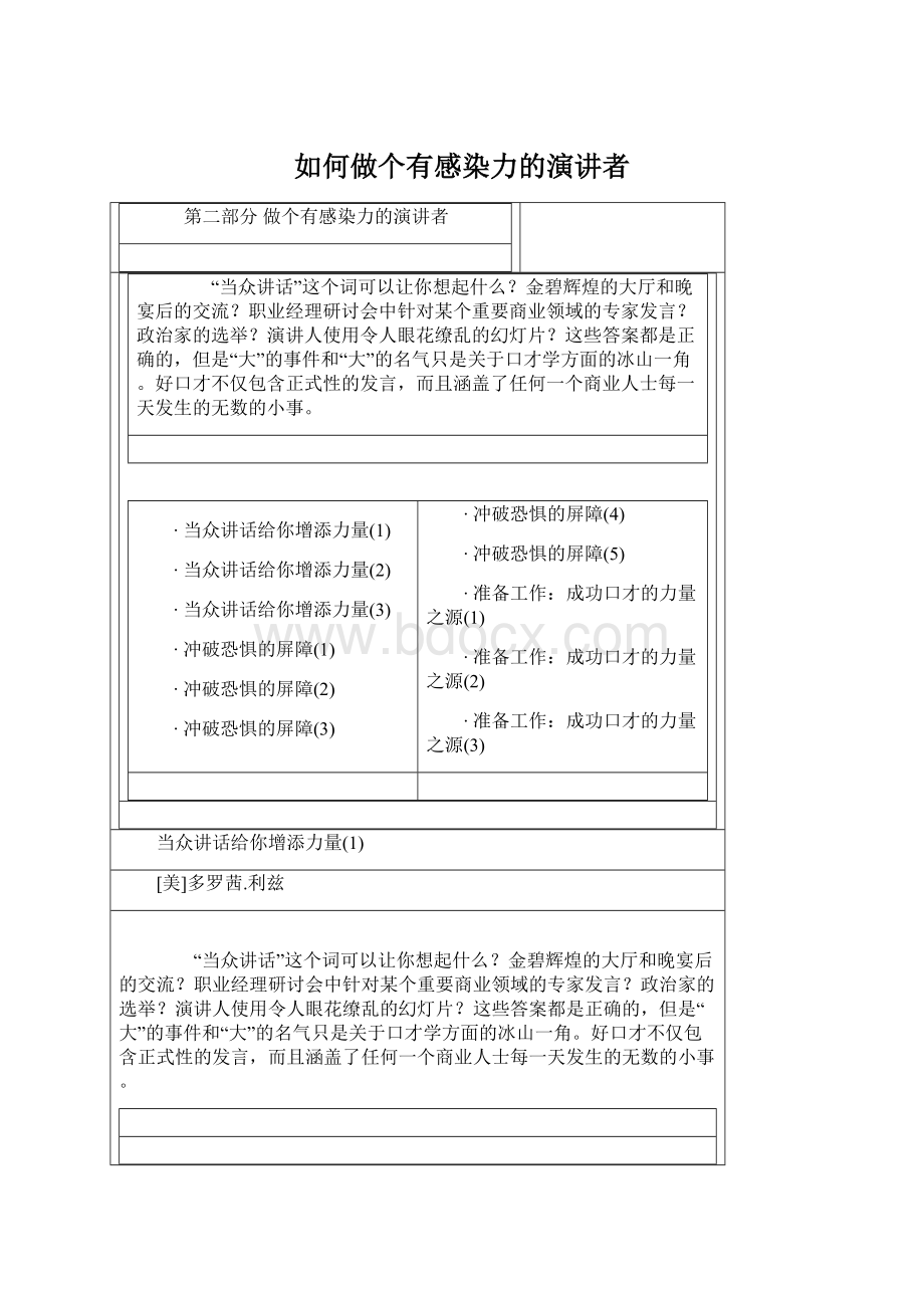 如何做个有感染力的演讲者.docx_第1页