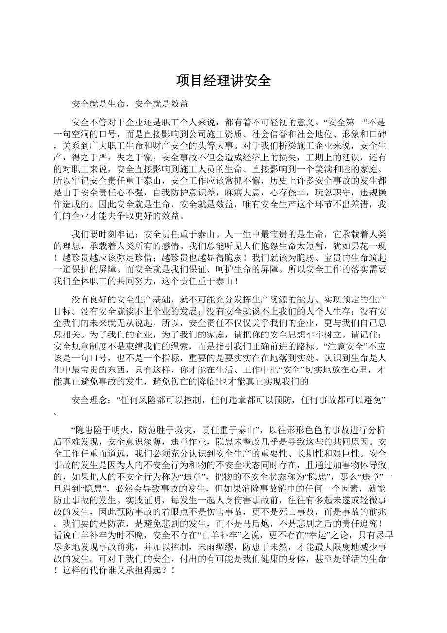 项目经理讲安全.docx