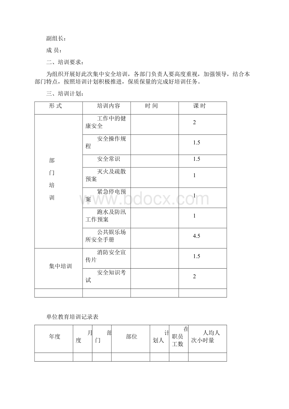 酒店员工消防安全教育培训档案文档格式.docx_第3页