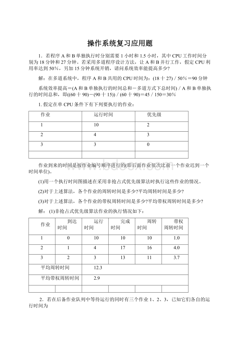 操作系统复习应用题.docx_第1页