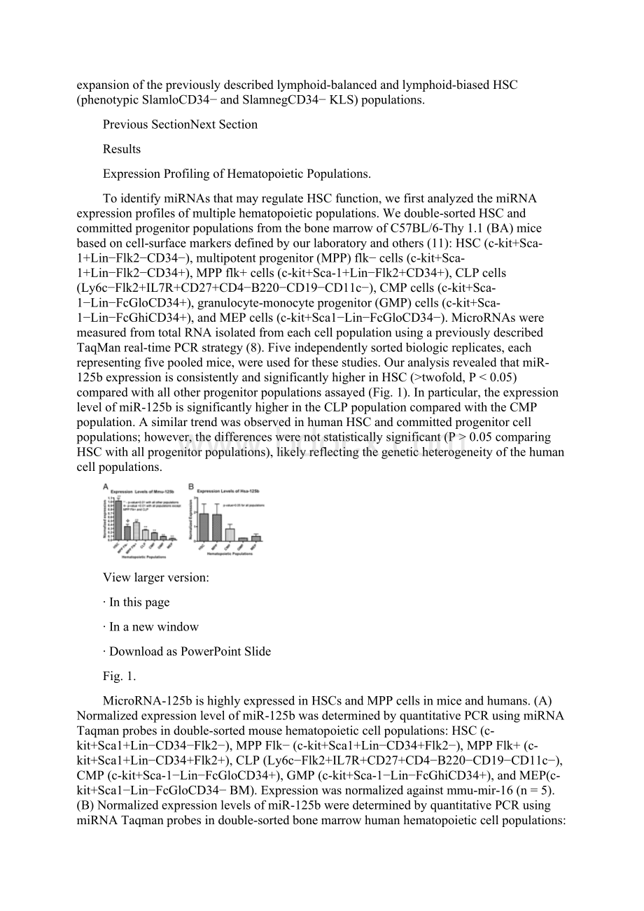 MicroRNA125b expands hematopoietic stem cells and enriches for the lymphoidbalanced and lymphoidb.docx_第3页