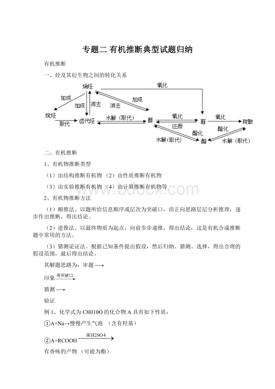 专题二 有机推断典型试题归纳.docx_第1页