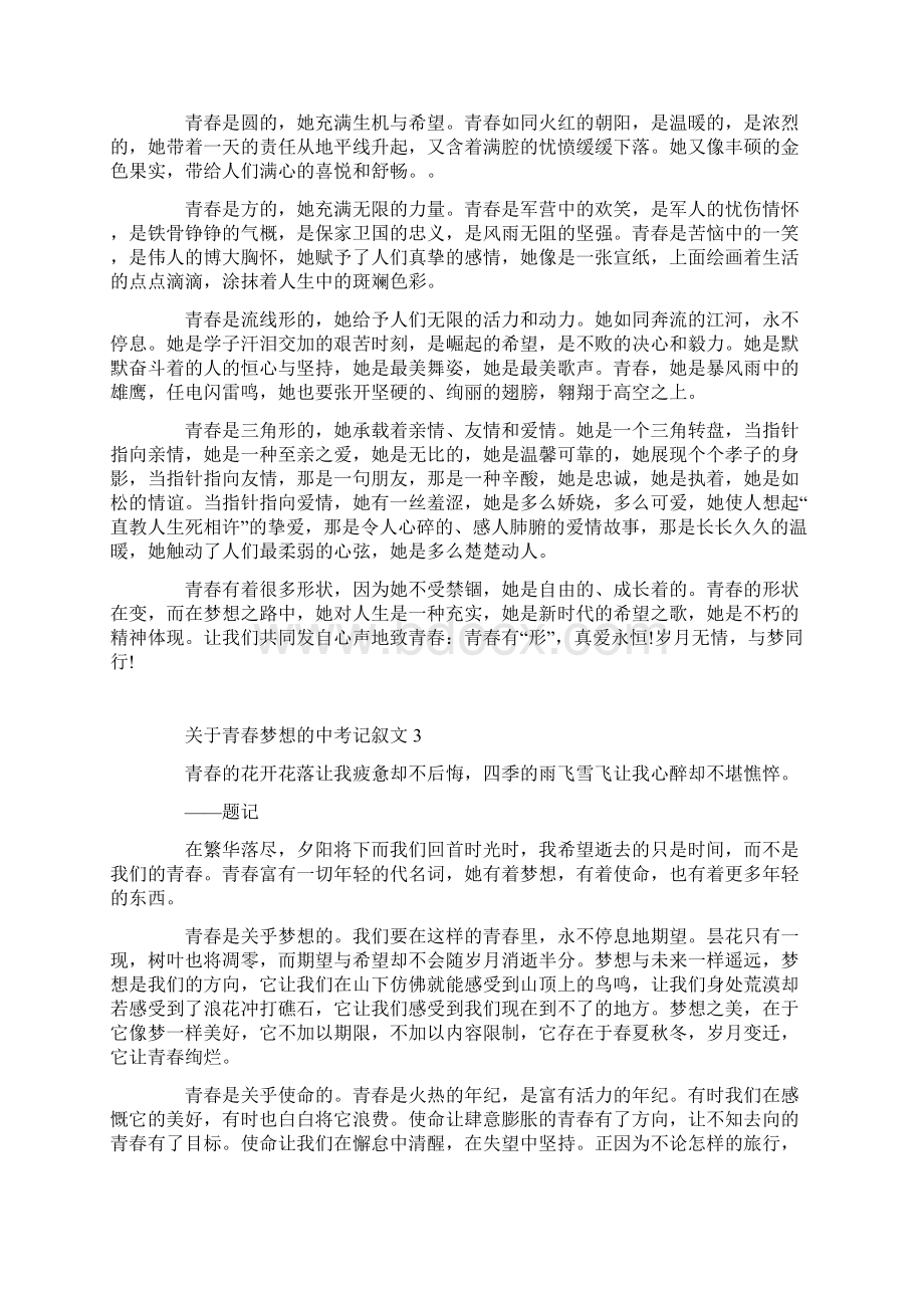 关于青春梦想的中考记叙文.docx_第2页