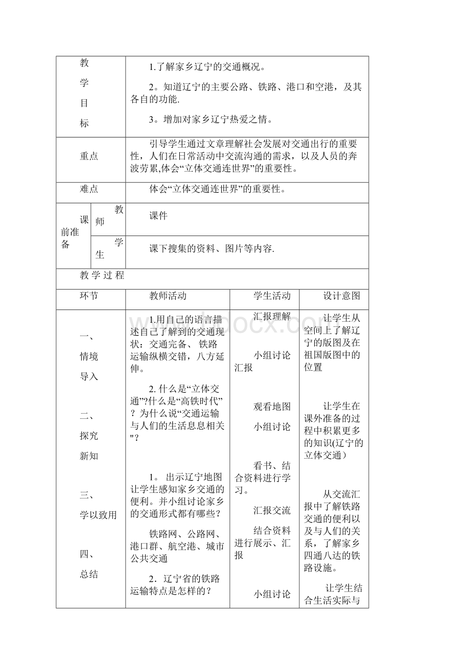 完整魅力辽宁教案六年Word下载.docx_第2页