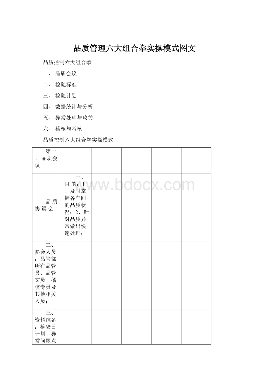 品质管理六大组合拳实操模式图文.docx