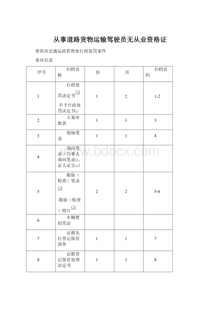 从事道路货物运输驾驶员无从业资格证Word格式文档下载.docx_第1页