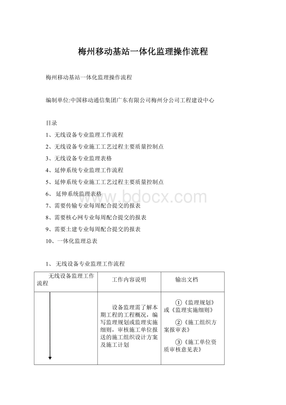 梅州移动基站一体化监理操作流程.docx