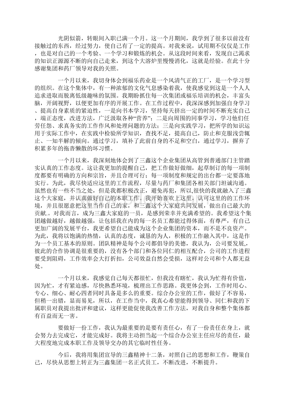 最新精选试用期工作总结模板集锦八篇1Word文件下载.docx_第2页