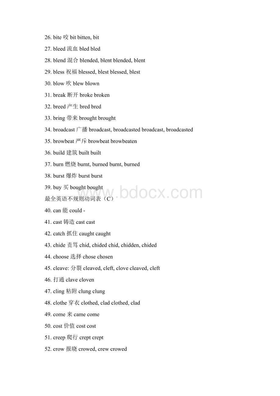 最全英语不规则动词表.docx_第2页