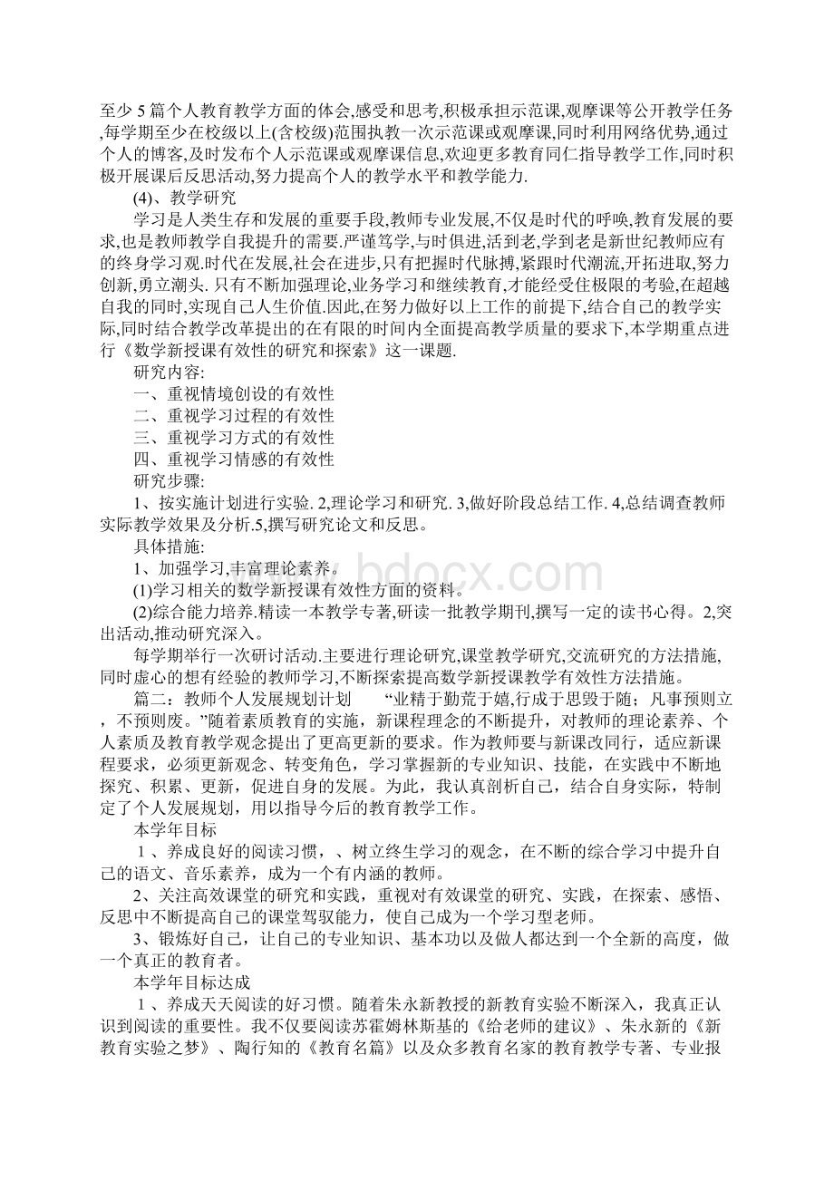 教师个人发展规划计划Word格式.docx_第2页