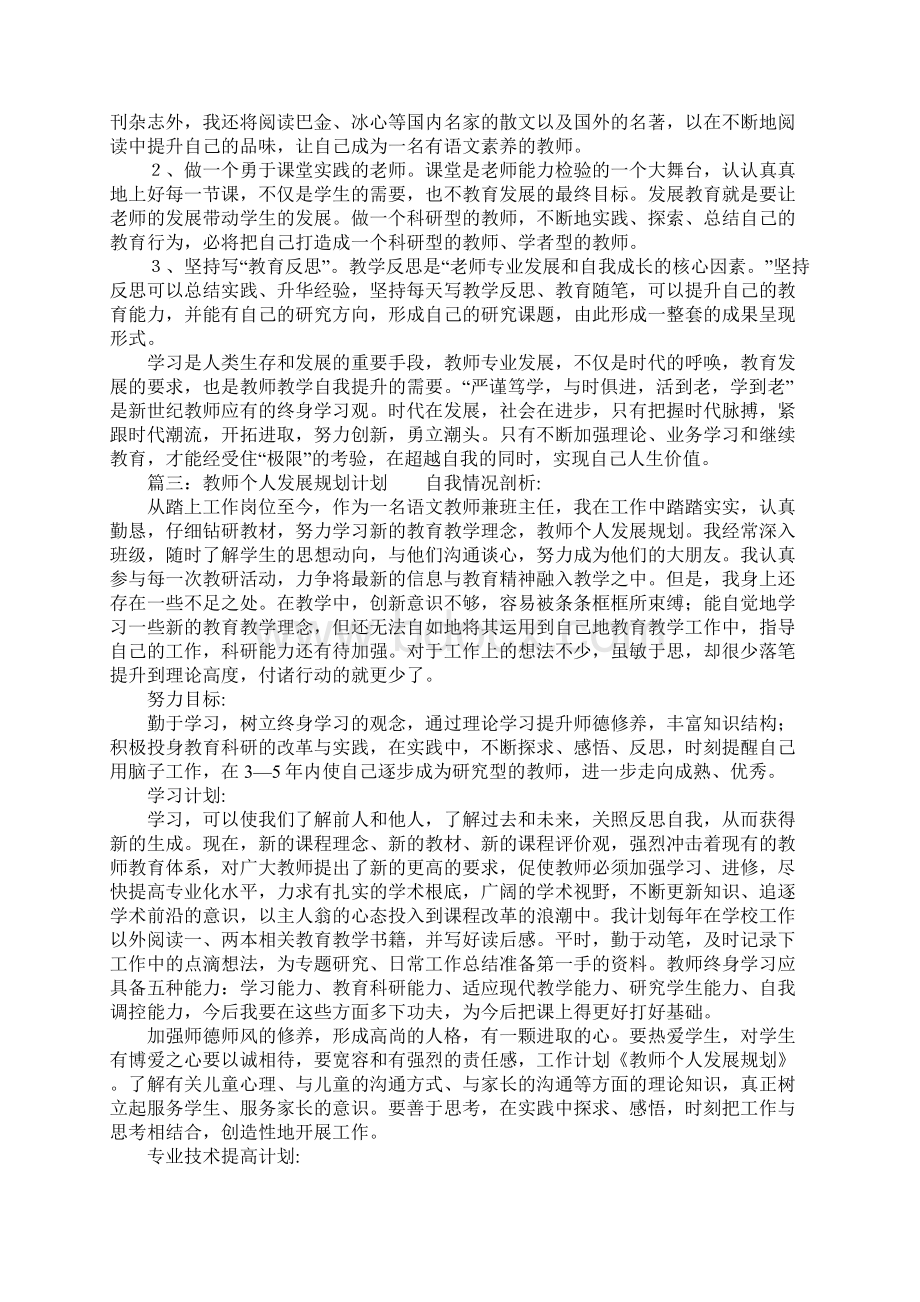 教师个人发展规划计划Word格式.docx_第3页