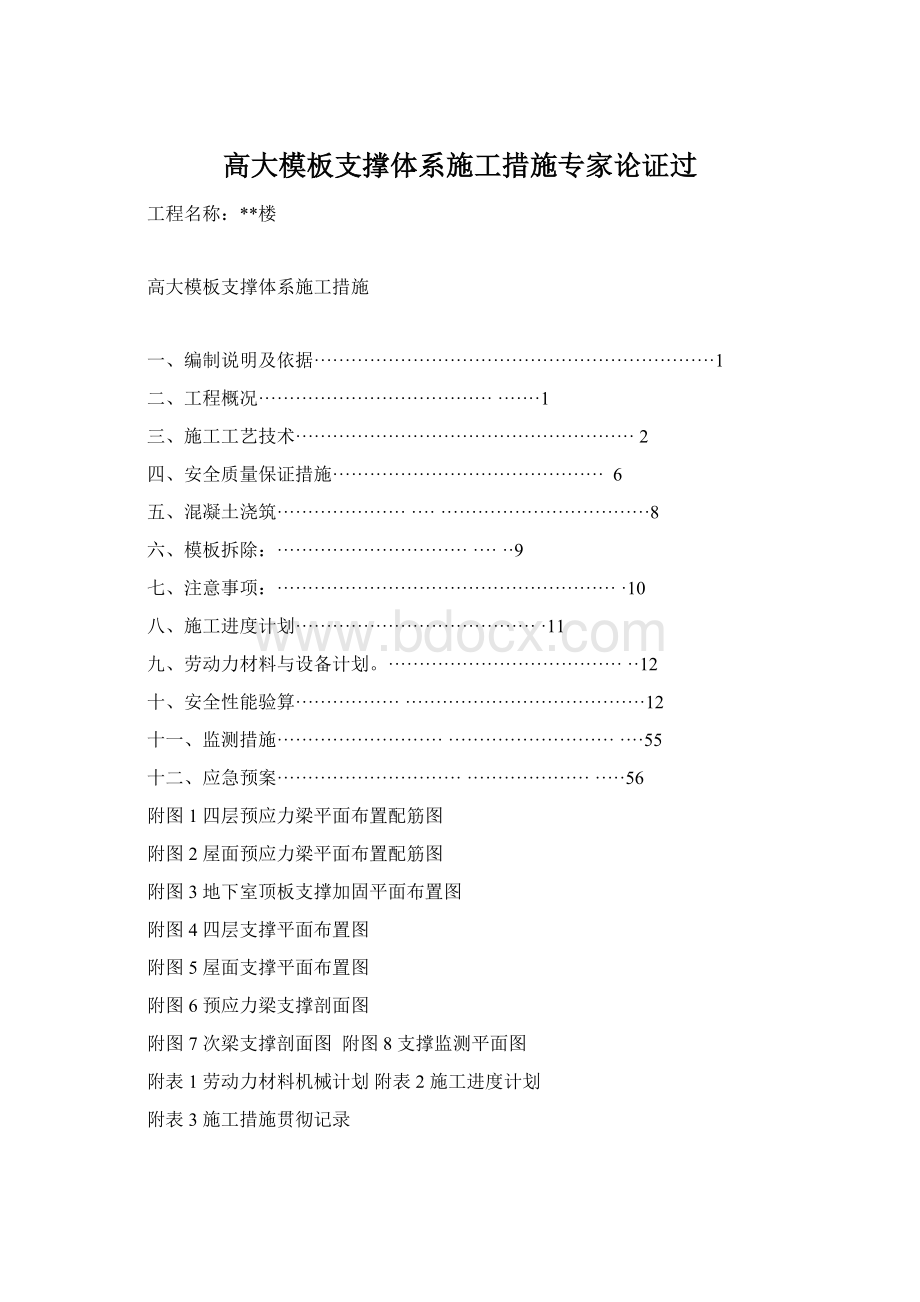 高大模板支撑体系施工措施专家论证过.docx_第1页