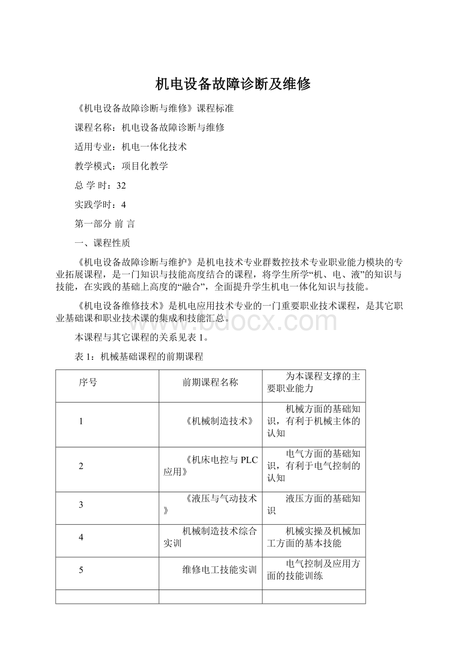 机电设备故障诊断及维修.docx_第1页