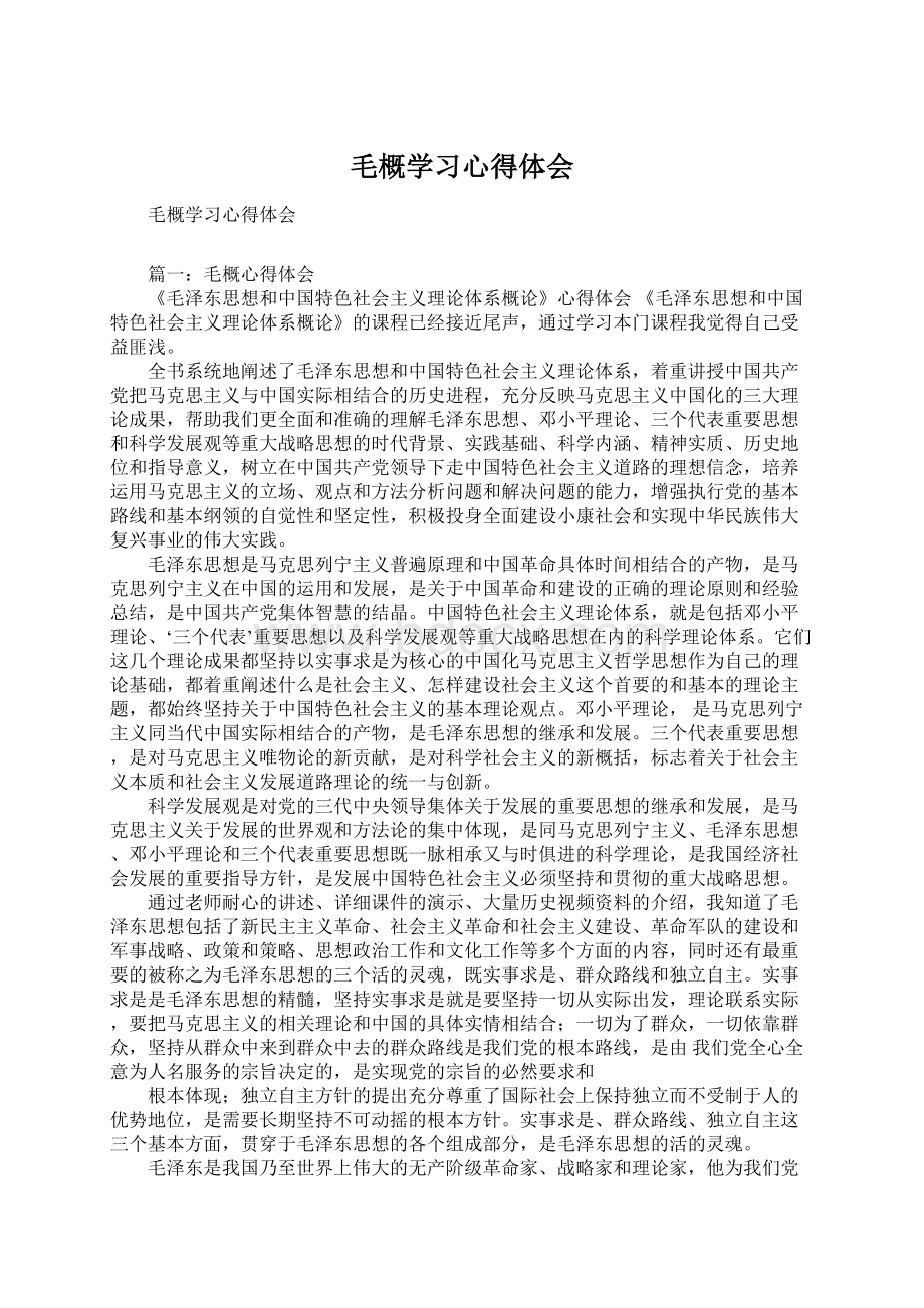 毛概学习心得体会.docx