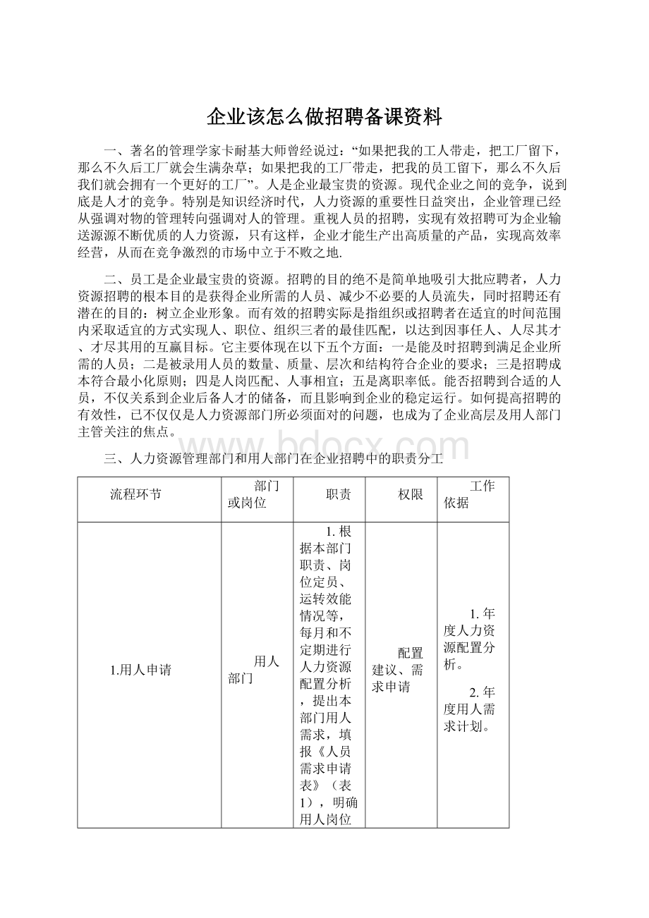 企业该怎么做招聘备课资料.docx