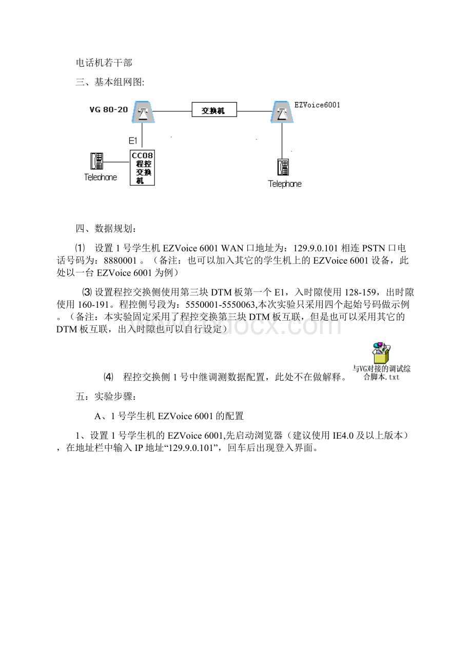 实验四 VG8020网关的配置实验Word文件下载.docx_第2页