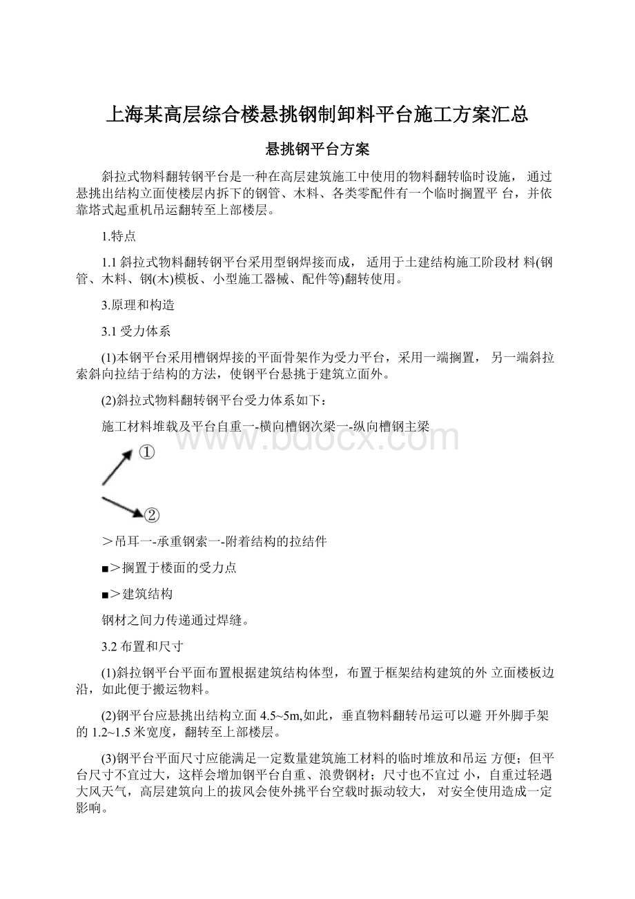 上海某高层综合楼悬挑钢制卸料平台施工方案汇总.docx