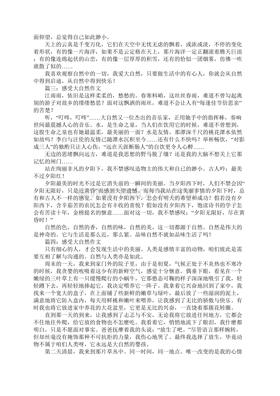 感受大自然的作文汇总文档格式.docx_第2页