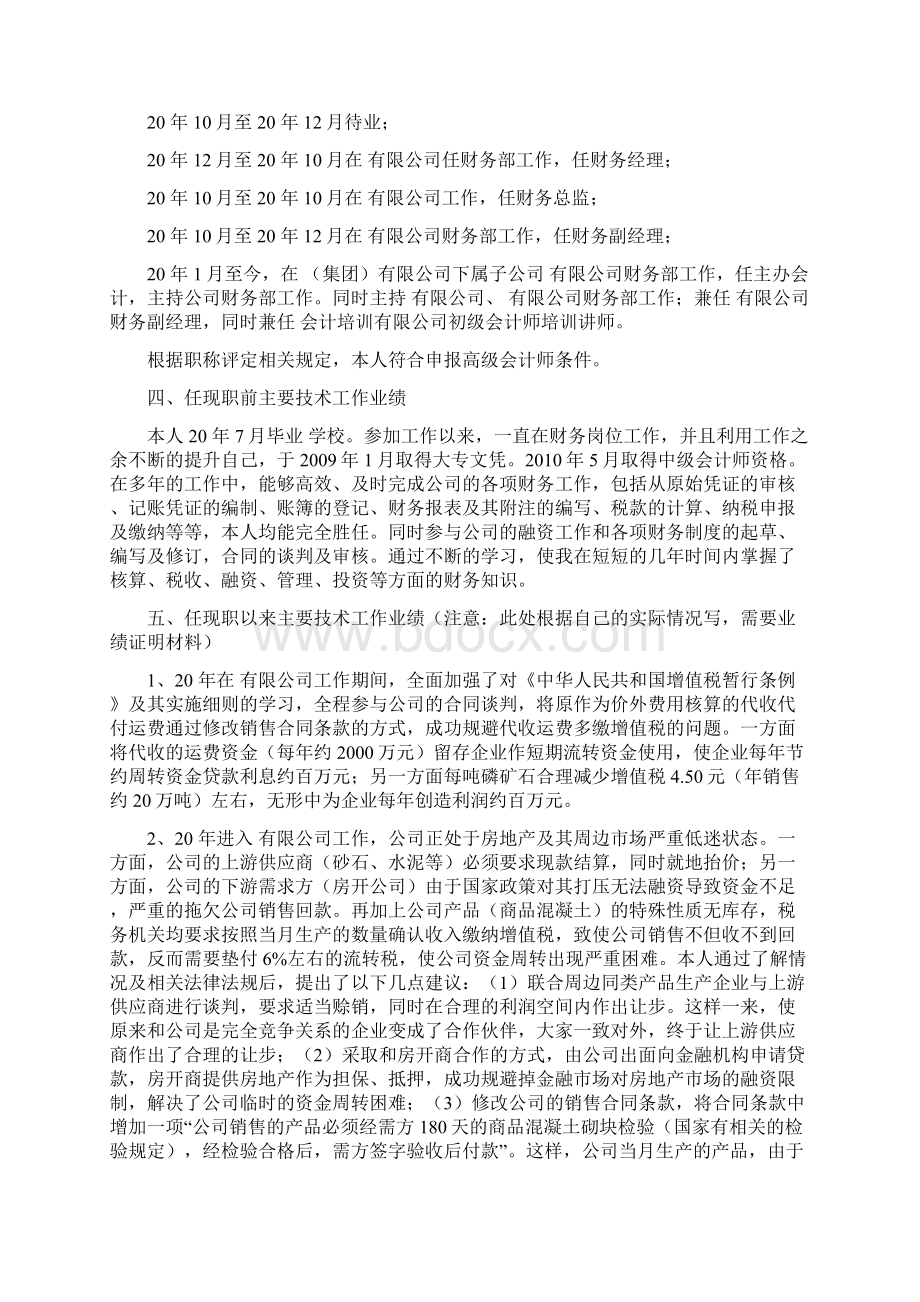 高级会计师评审个人业绩报告模版.docx_第2页