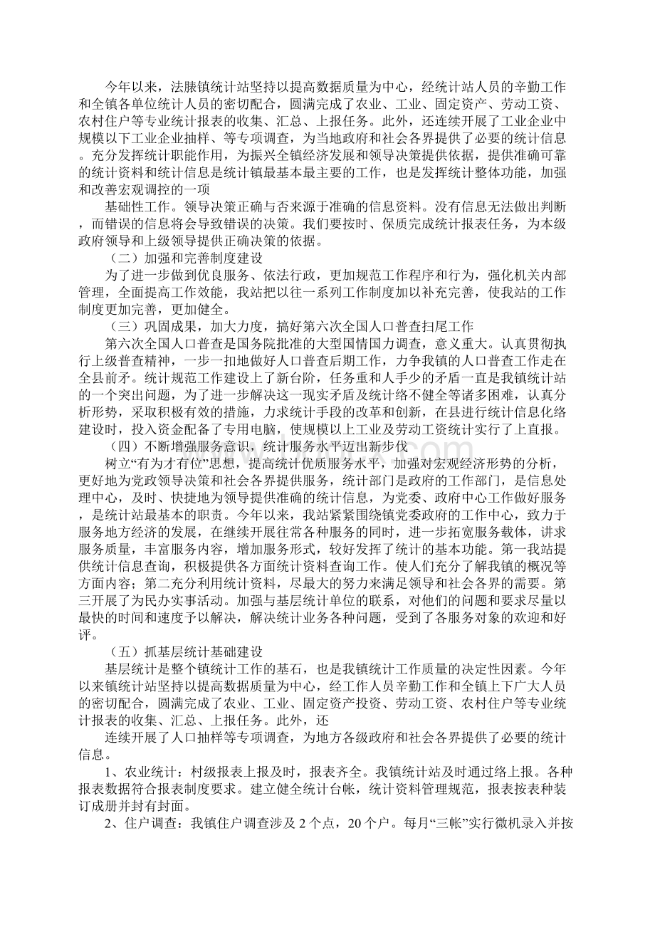 乡镇统计员工作总结.docx_第3页