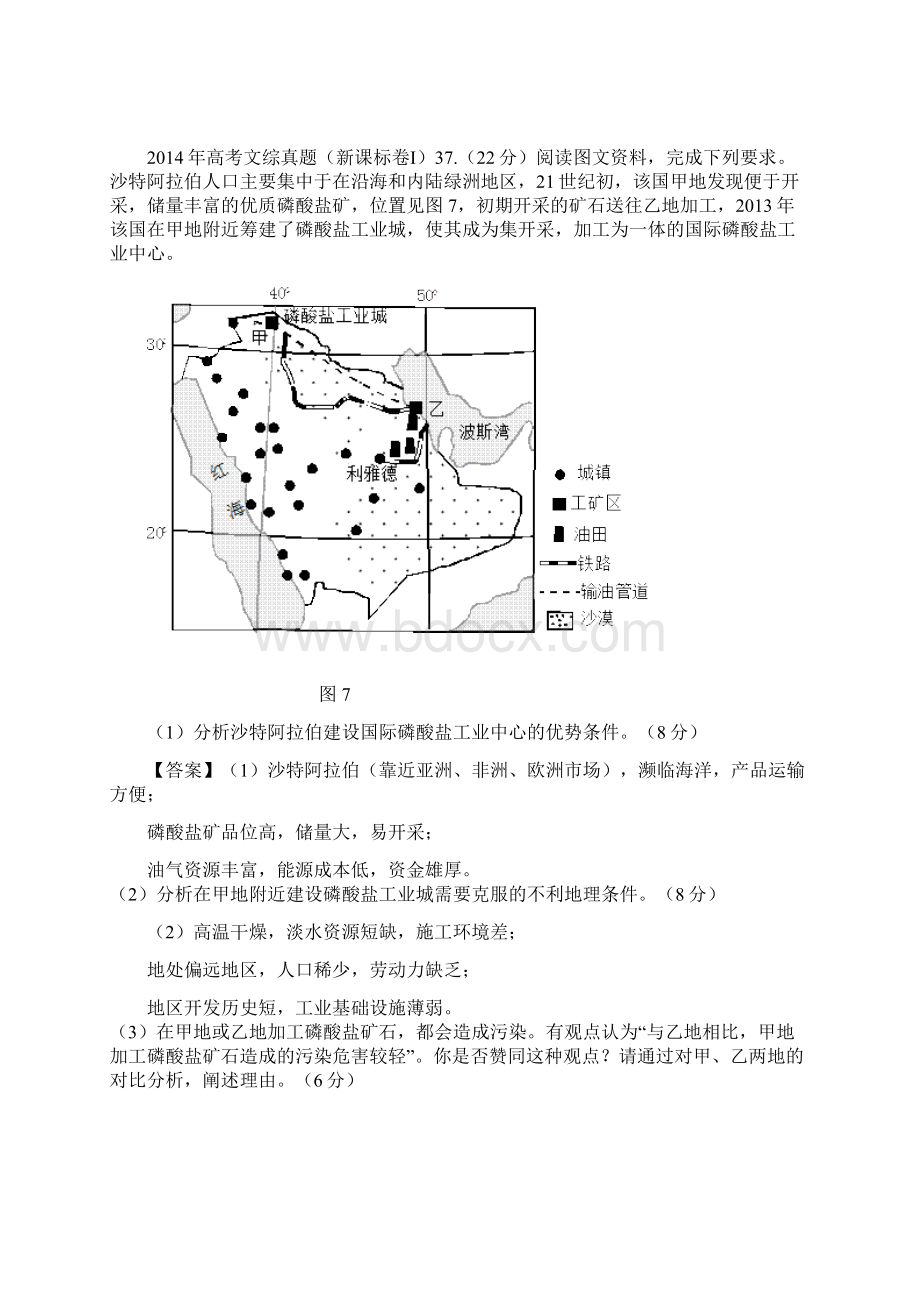 全国各地高考真题地理试题分类汇编工业Word文档下载推荐.docx_第2页