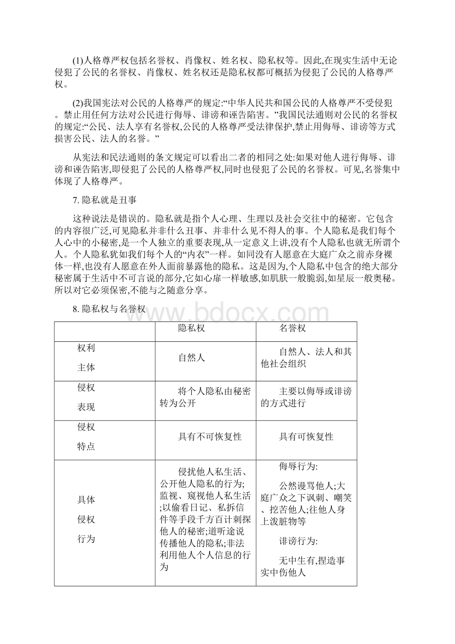 精编中考政治常考易错知识点汇总及专题训练专题六权利与义务.docx_第3页