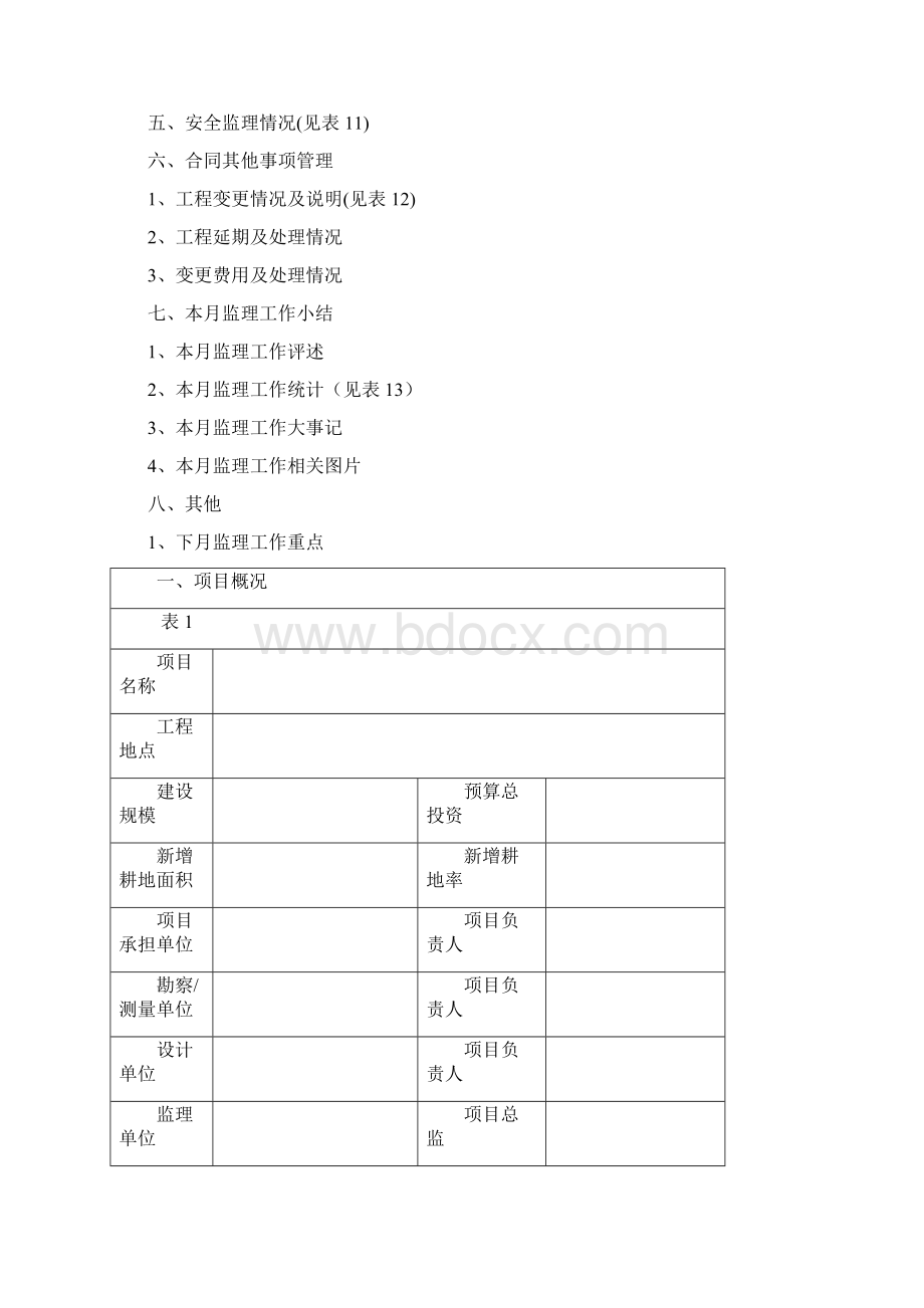 土地整治项目监理月报范本Word文档下载推荐.docx_第2页