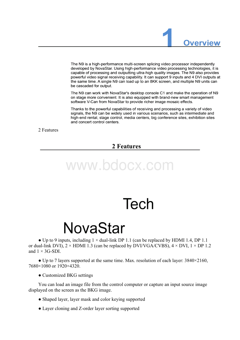 诺瓦科技LED显示屏视频处理器N9规格书.docx_第3页