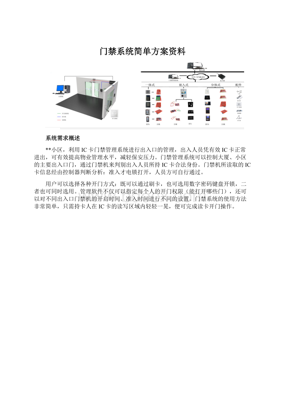 门禁系统简单方案资料.docx_第1页