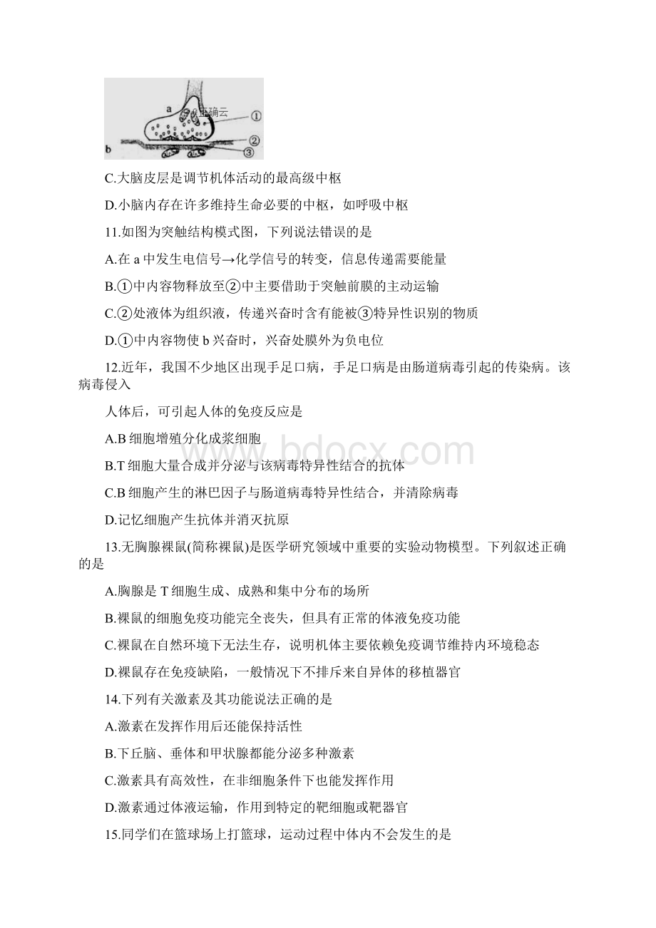 河北省邯郸三中学年高二生物下学期第一考试题.docx_第3页