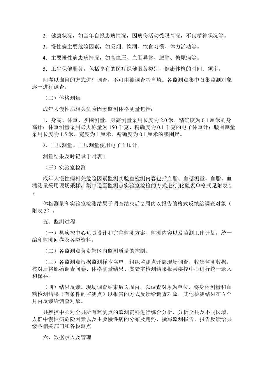 金沙县成年人慢性病相关危险因素监测方案.docx_第3页