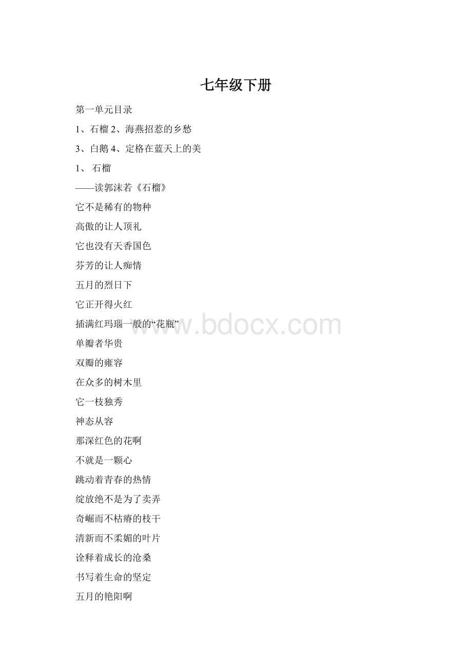 七年级下册Word文档格式.docx