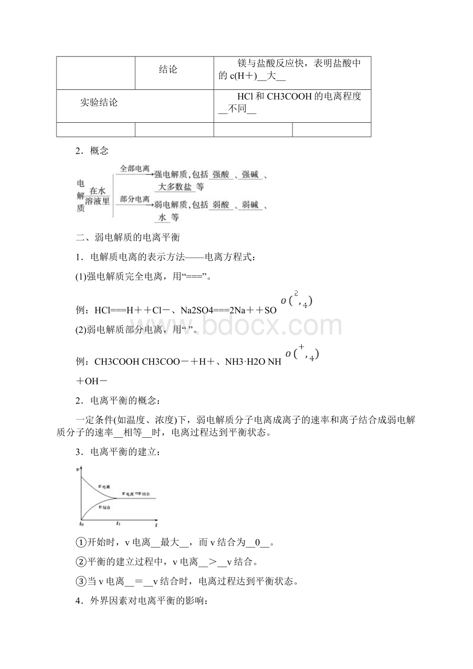 学年人教版新教材选择性必修一 第三章第一节 电离平衡 学案.docx_第3页