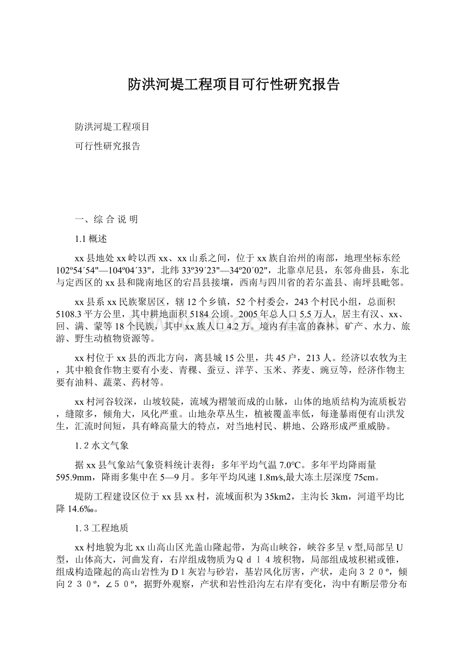 防洪河堤工程项目可行性研究报告.docx