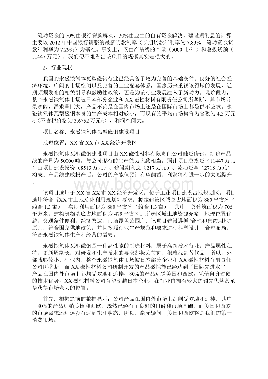 永磁铁氧体项目可行性方案报告书.docx_第2页