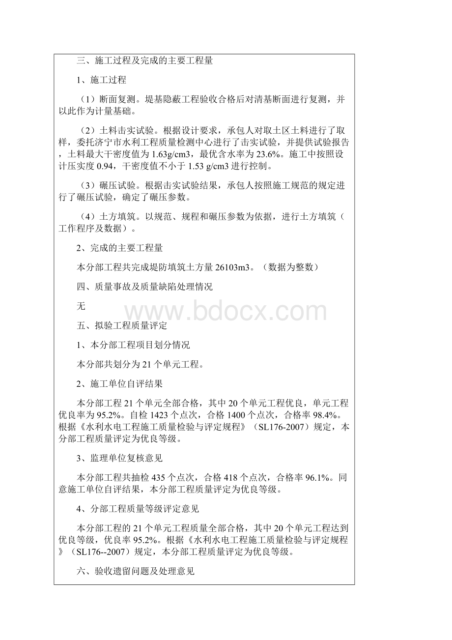 4标堤身填筑分部工程验收鉴定书.docx_第2页