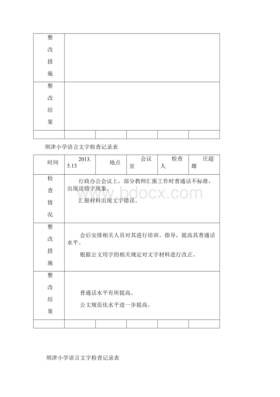 语言文字工作检查记录Word格式文档下载.docx_第2页