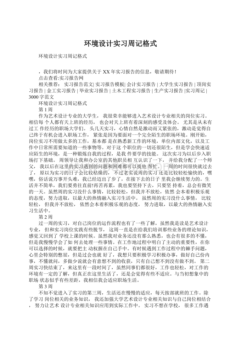 环境设计实习周记格式.docx_第1页