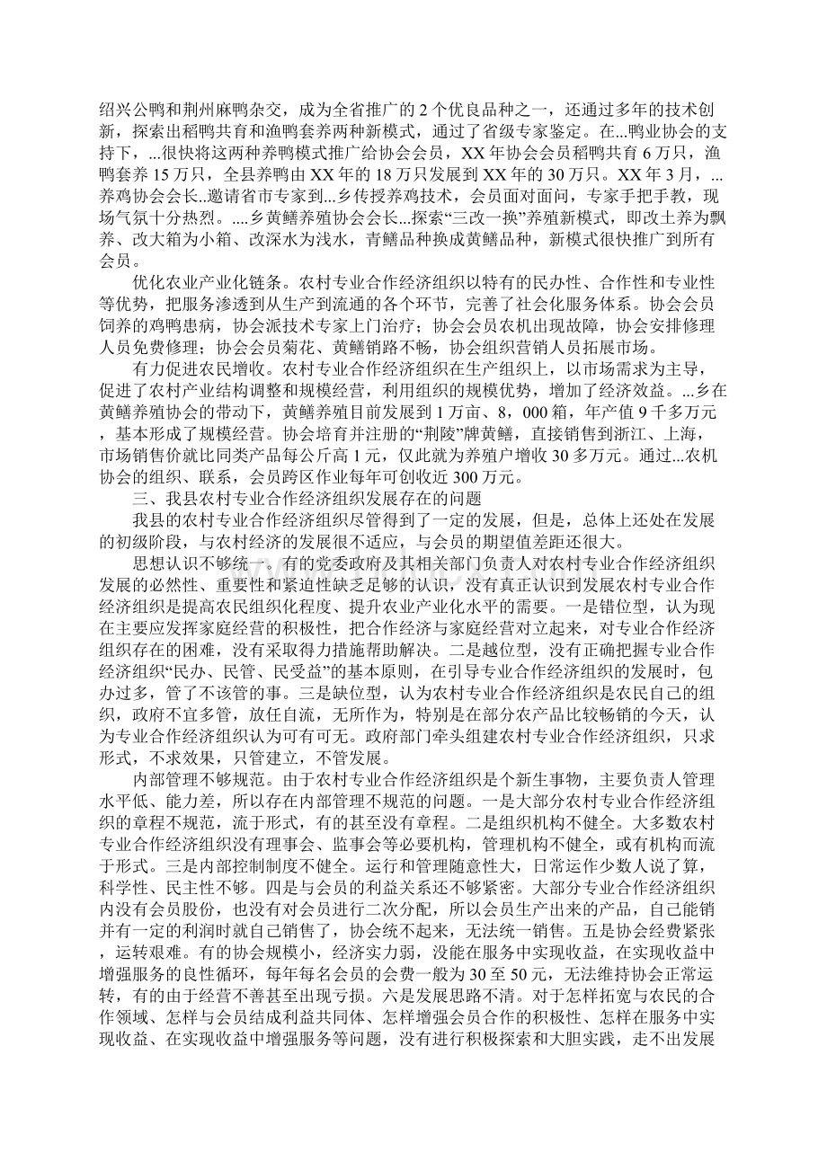 关于农村专业合作经济组织发展情况的调研报告Word格式.docx_第3页