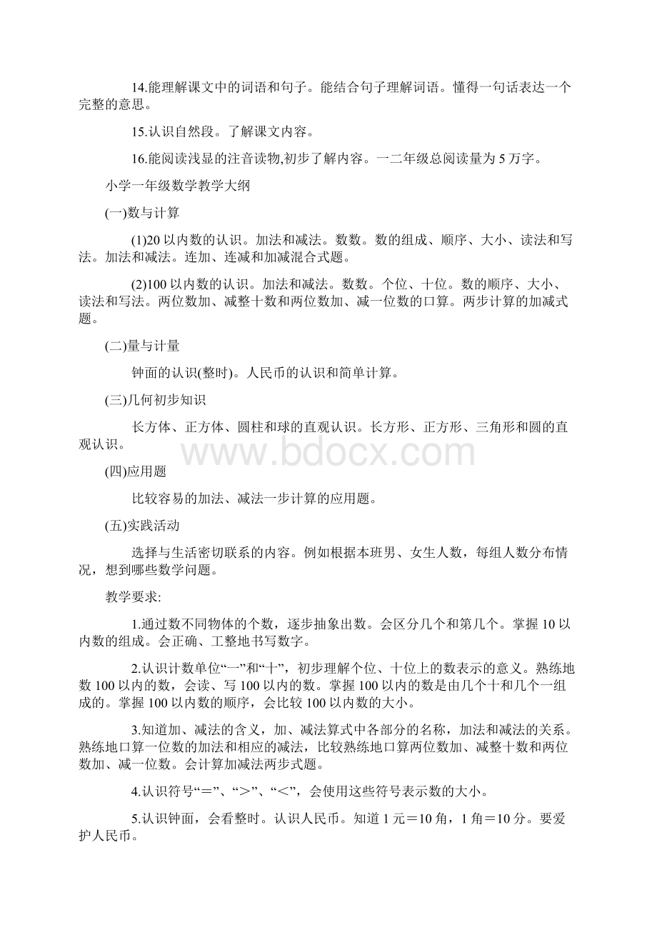 小学各阶段教学大纲Word格式.docx_第2页