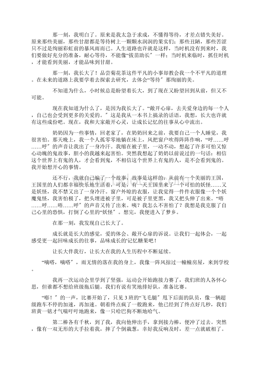 那一刻我长大了作文500字精选Word文档下载推荐.docx_第2页