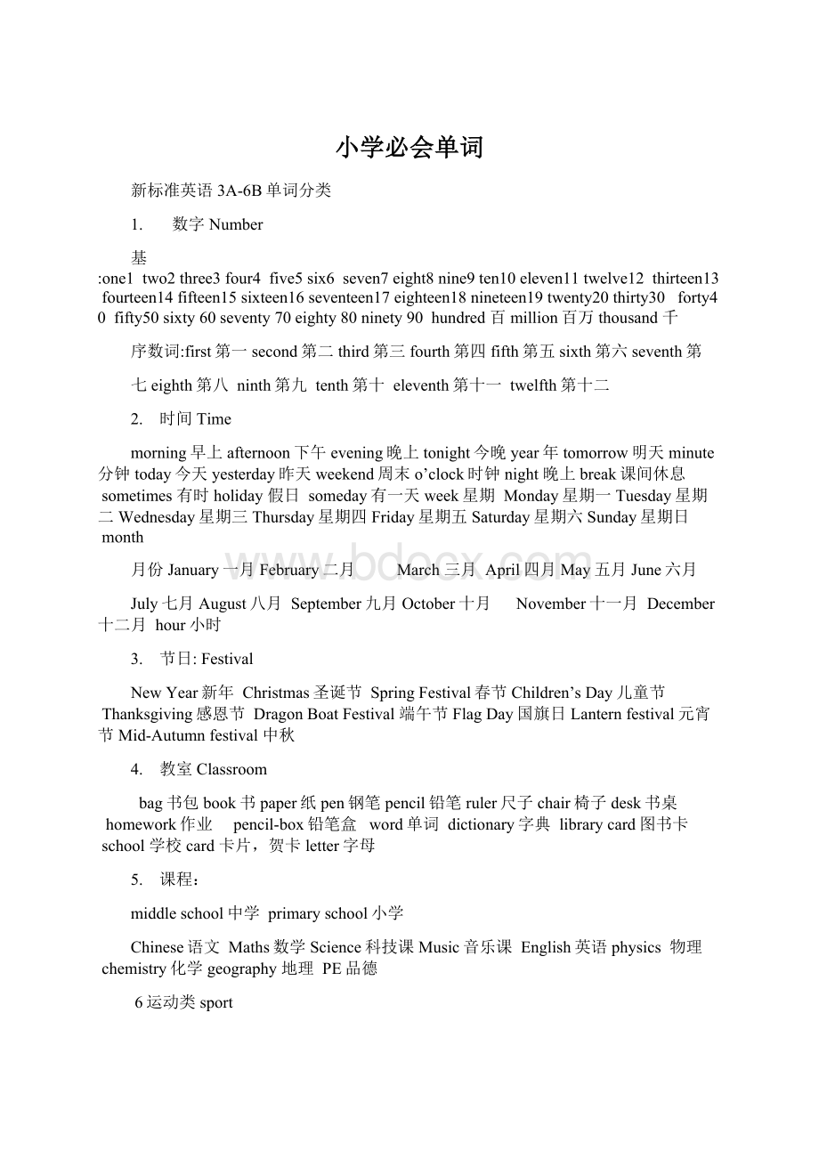 小学必会单词Word文件下载.docx_第1页