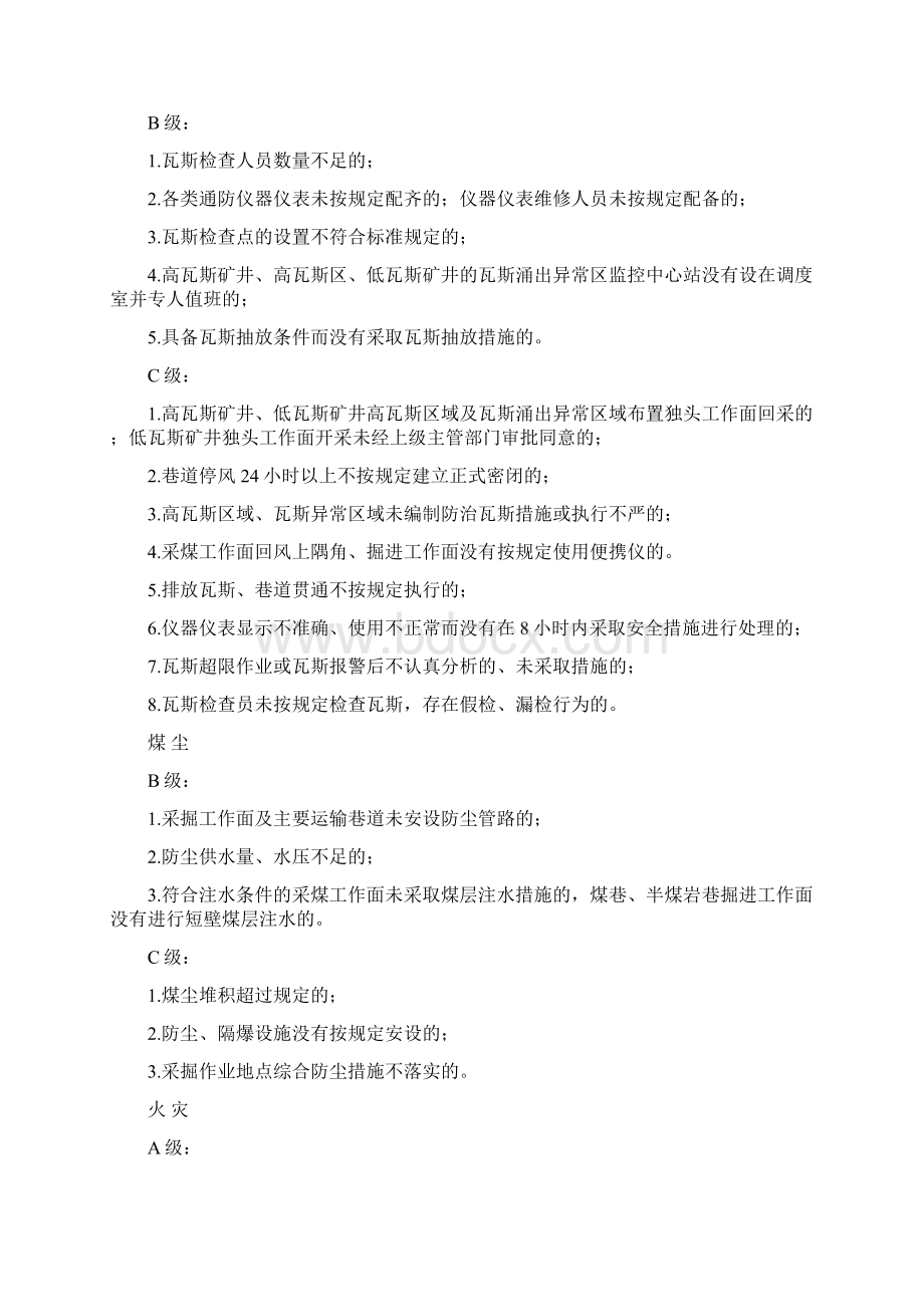 煤矿生产单位事故隐患分类分级标准Word格式.docx_第2页