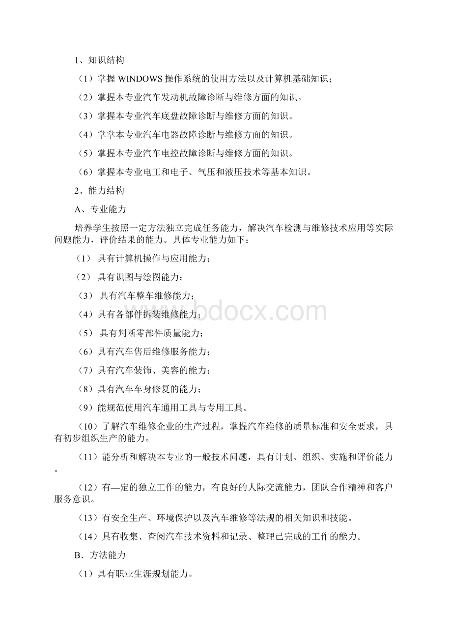 汽车运用与维修专业人才培养方案分析.docx_第2页