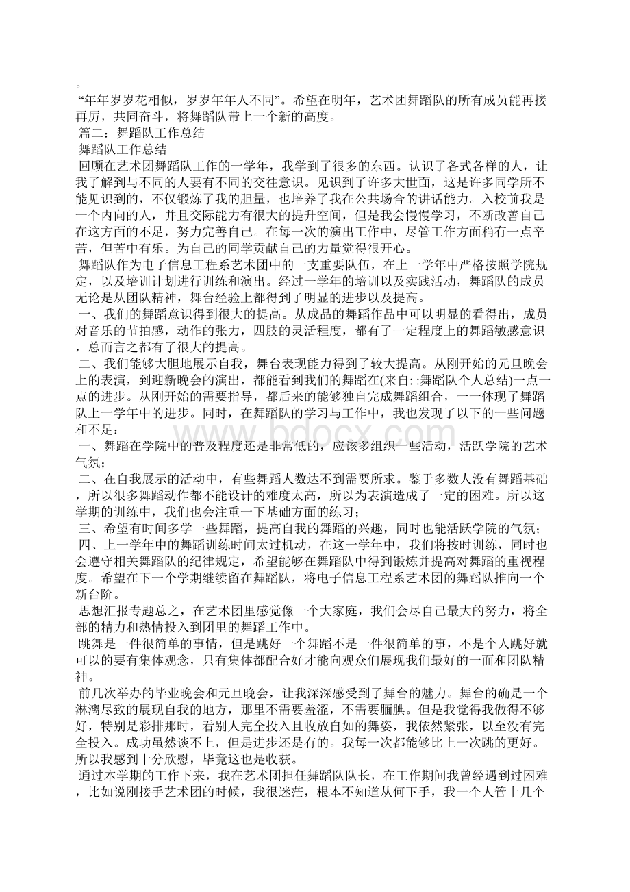 舞蹈队个人总结.docx_第2页