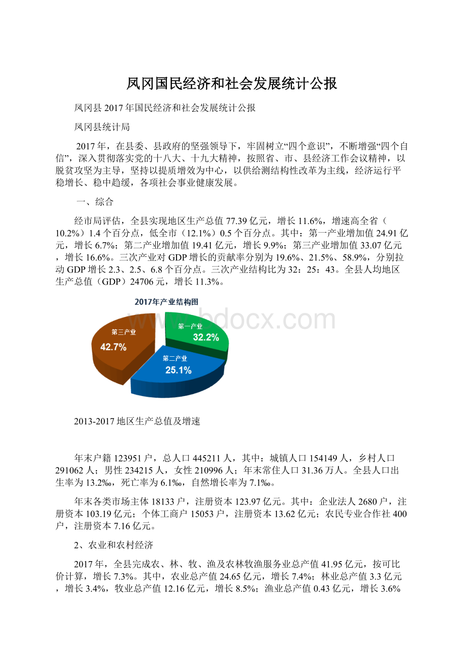 凤冈国民经济和社会发展统计公报Word文档格式.docx_第1页