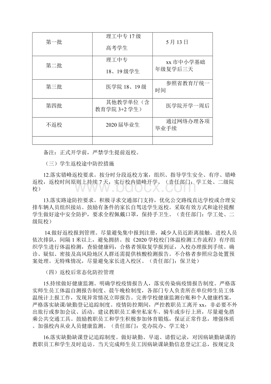 学校学生返校复学实施方案.docx_第3页