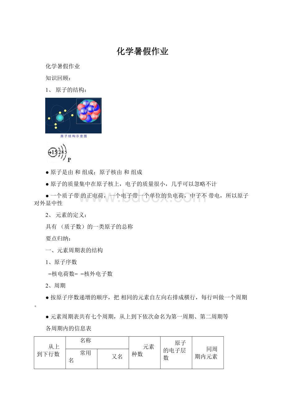 化学暑假作业文档格式.docx_第1页