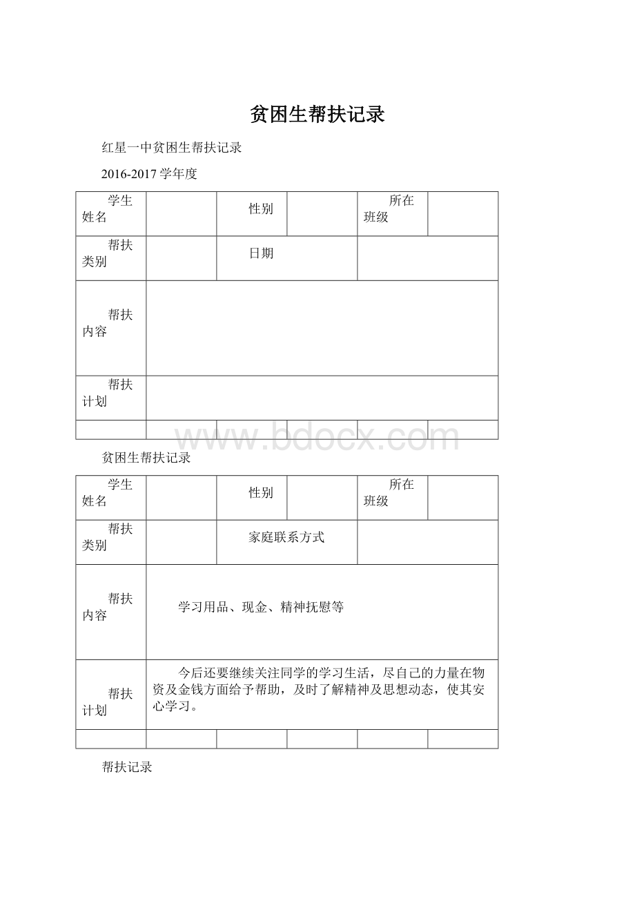 贫困生帮扶记录.docx_第1页