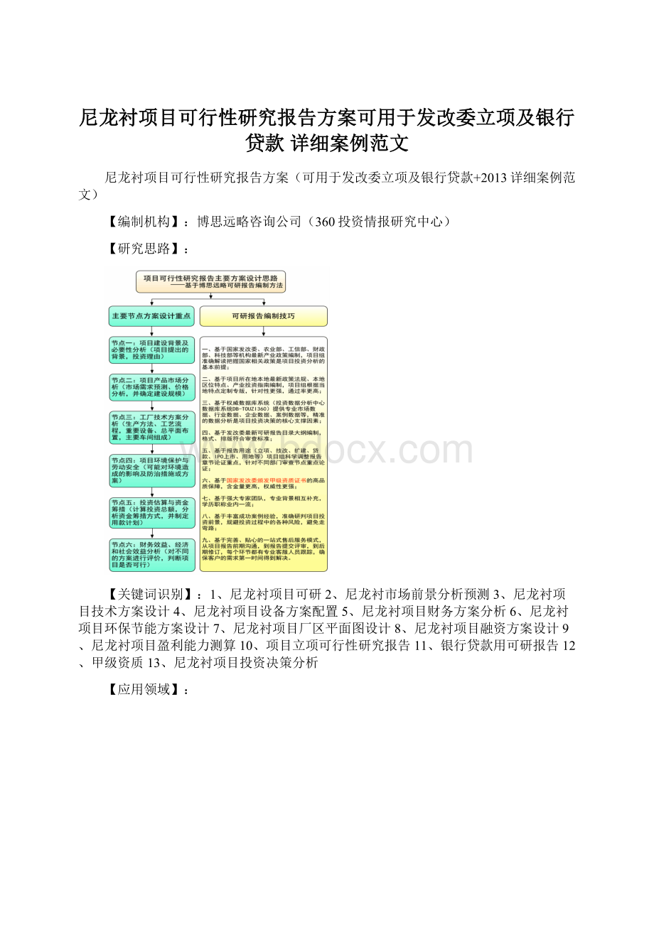 尼龙衬项目可行性研究报告方案可用于发改委立项及银行贷款 详细案例范文.docx